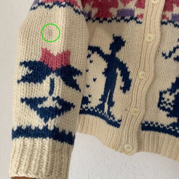 VTG Woolrich Woman Cardigan Sweater S 100% Wool Button Grandma Cottagecore Farm - Picture 6 of 10